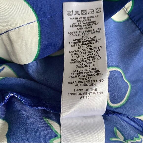 ASOS Slinky Apple Romper, Blue & White, Size 14P - Picture 6 of 8